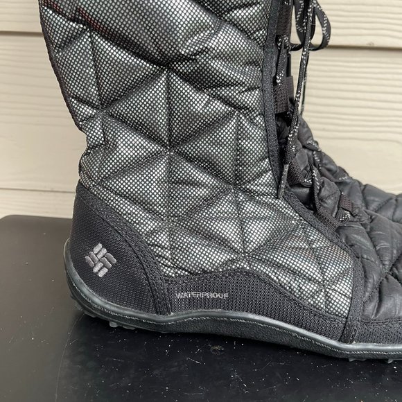 Columbia Women's Omni Heat Black Waterproof Quitled Winter Black Bloots Size 10 - Picture 2 of 11
